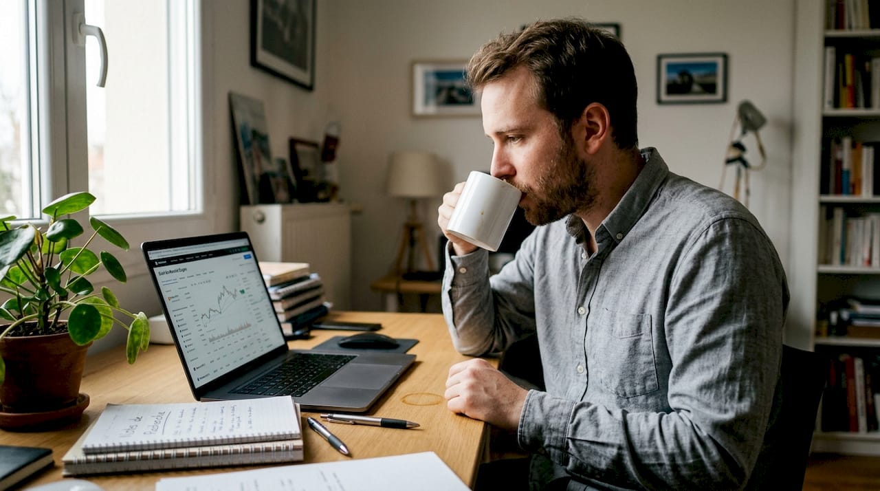 Un trader crypto qui teste l’efficacité de sa stratégie automatisée