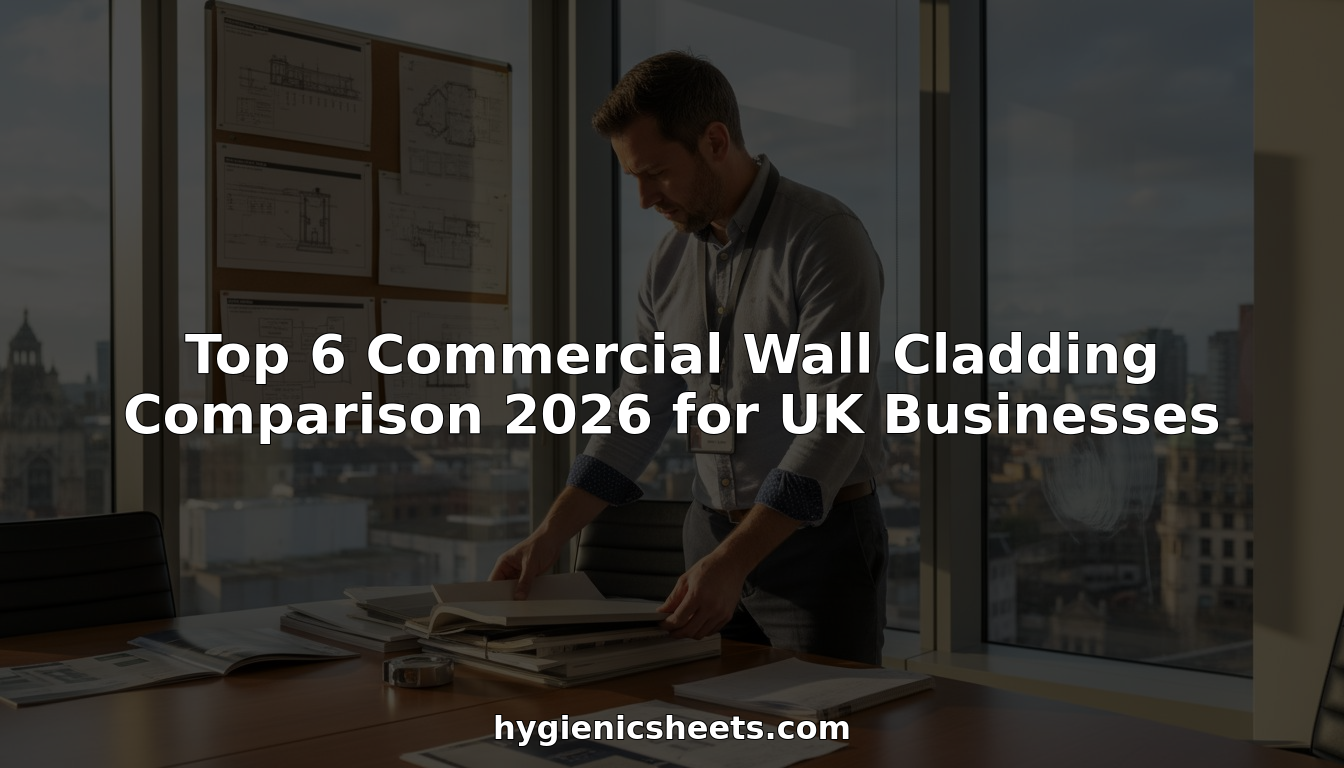 Facilities manager comparing wall cladding samples