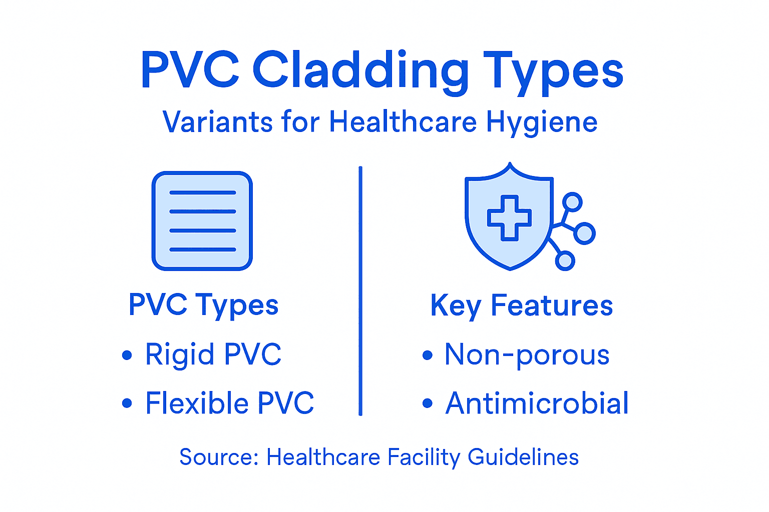 Infographic types and features PVC wall cladding