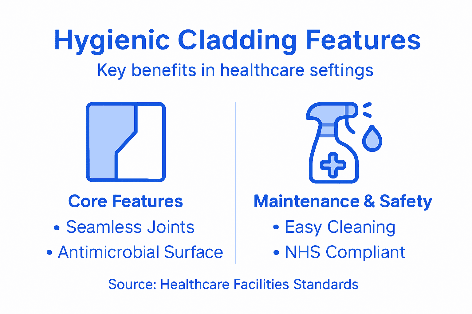 Infographic on hygienic cladding features