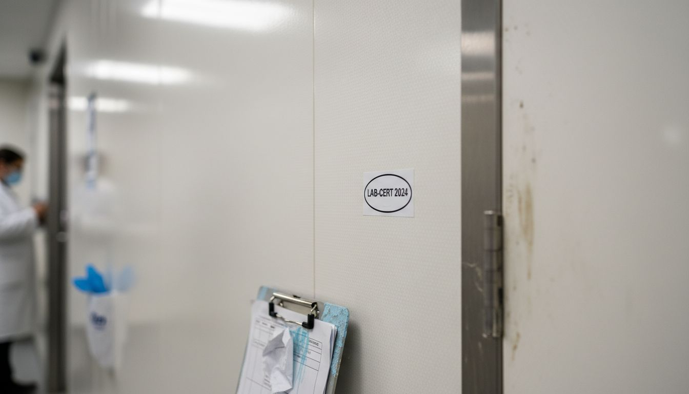 Close-up of antimicrobial PVC cladding panel