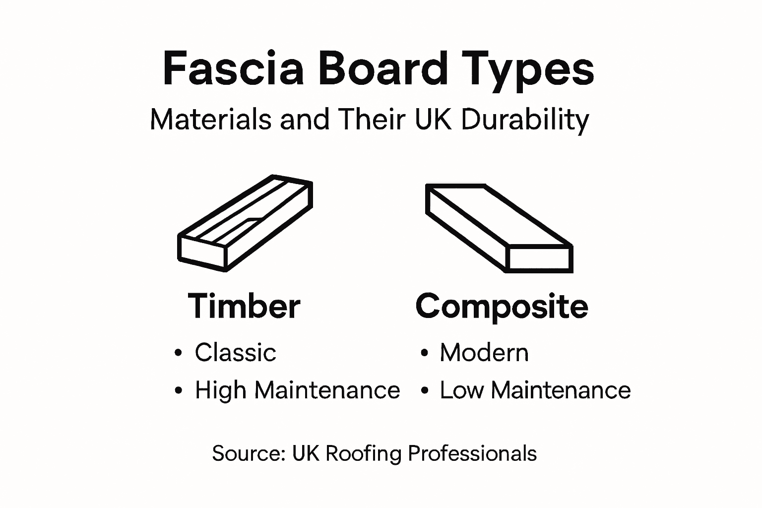 Infographic of fascia board material types