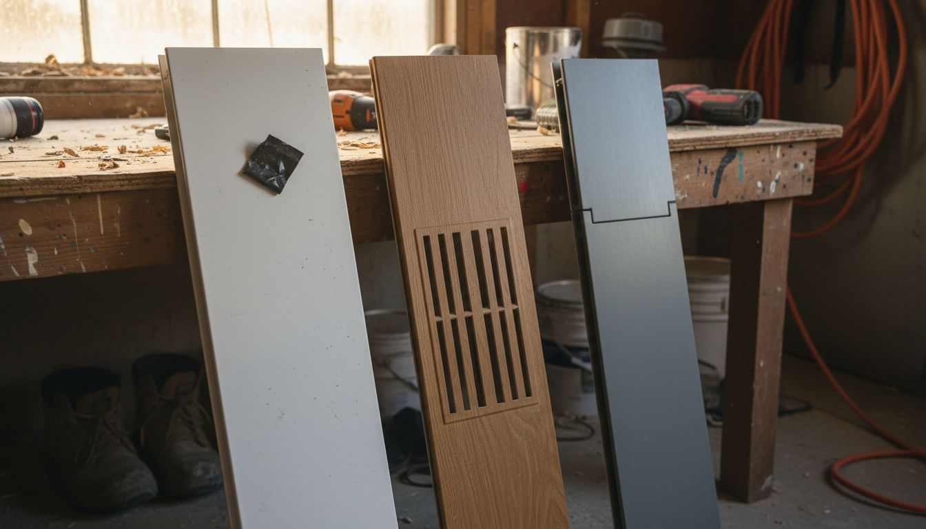 Plastic soffit panels in contractor shed