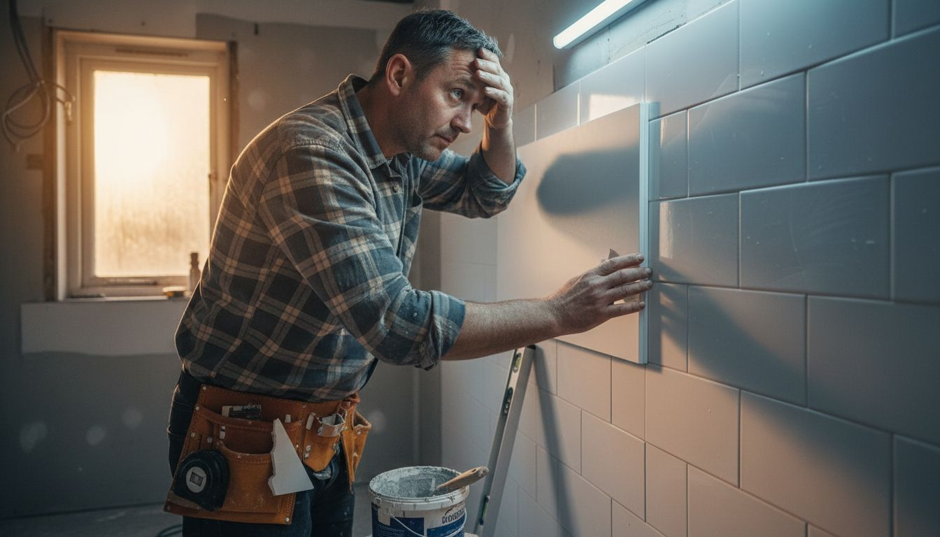 Homeowner installs PVC panel over tiles