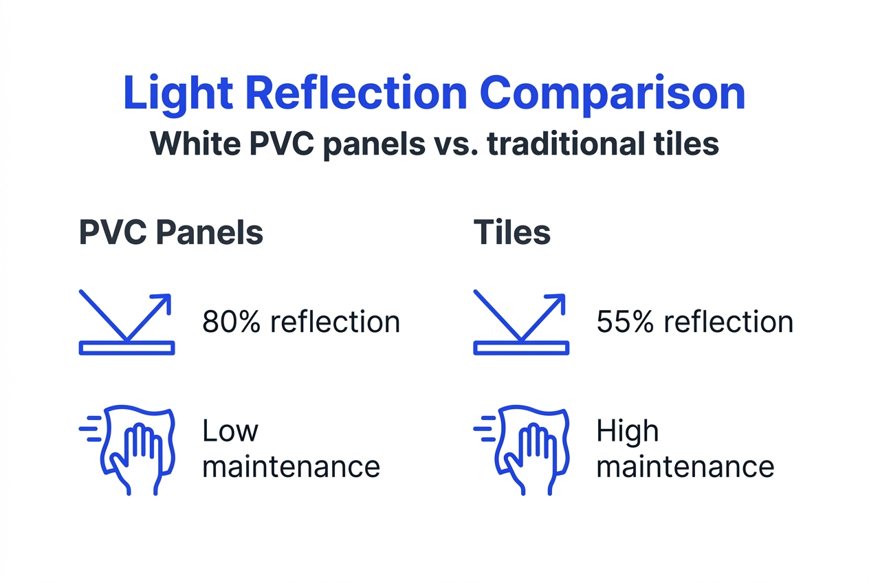 Infographic comparing pvc panels and tiles