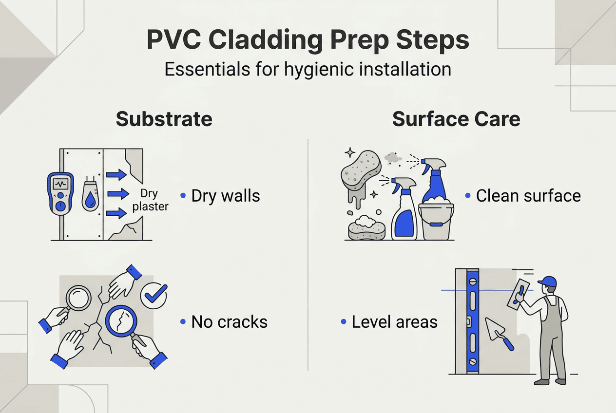 Infographic of hygienic cladding prep steps