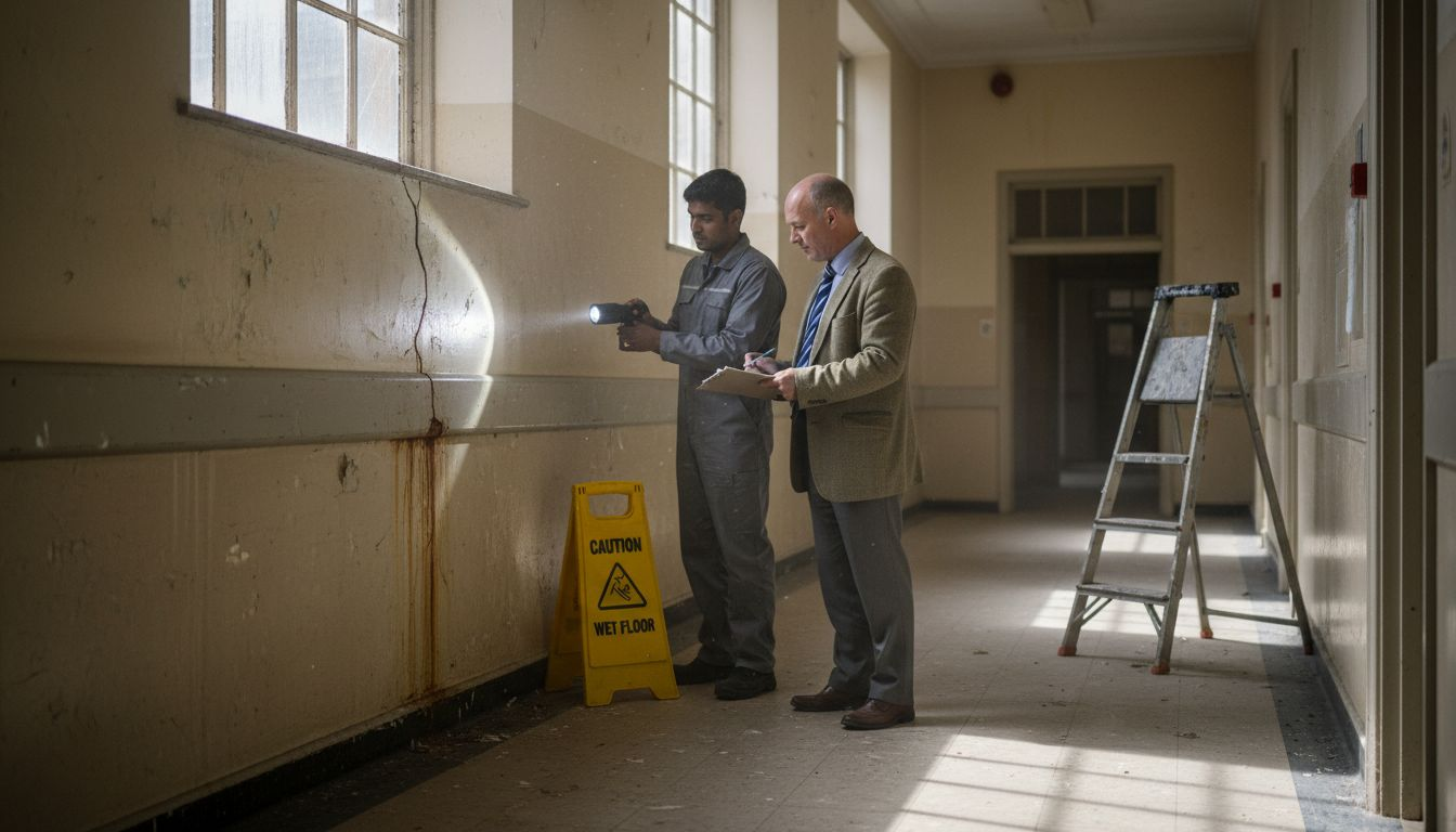Site survey for hygienic wall cladding prep