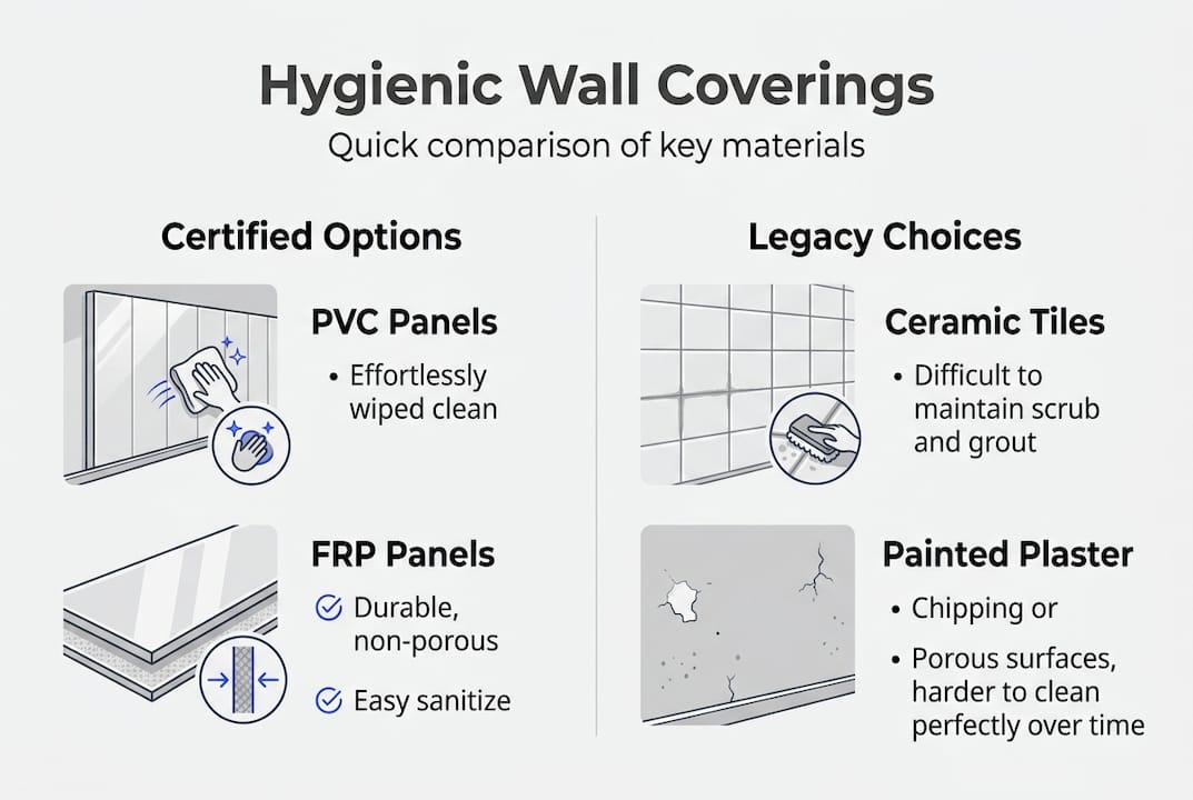 Infographic comparing wall covering materials