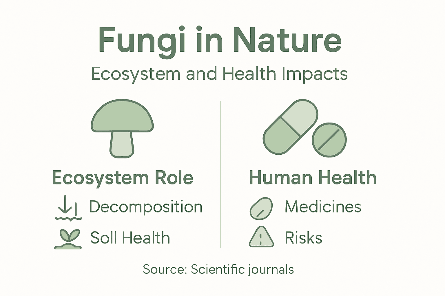 Infographic summarizing fungi benefits and risks