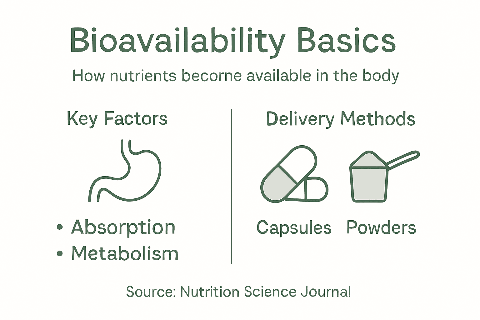 Infographic showing core bioavailability concepts