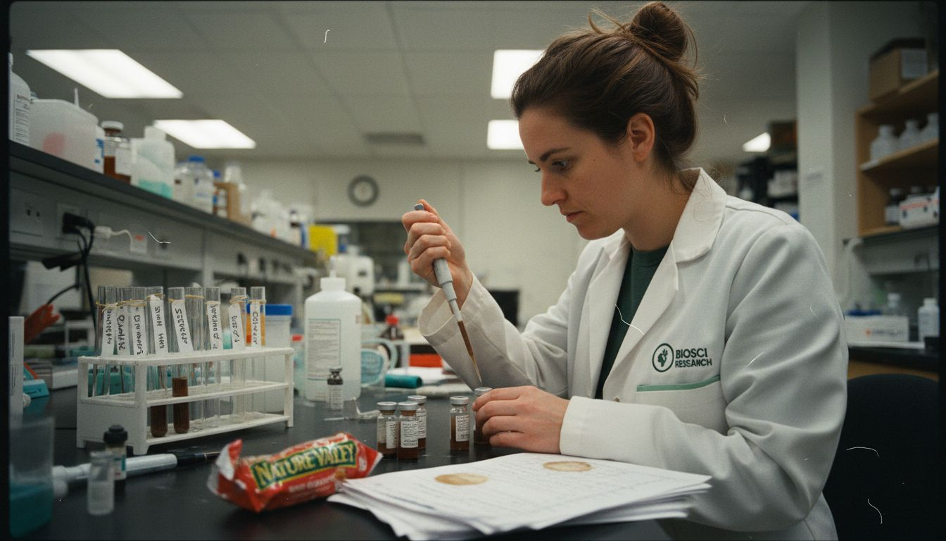 Lab technician preparing mushroom extracts