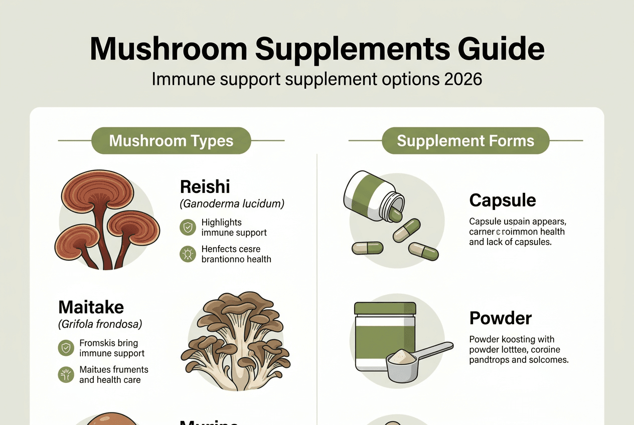 Infographic of mushroom supplement types and forms