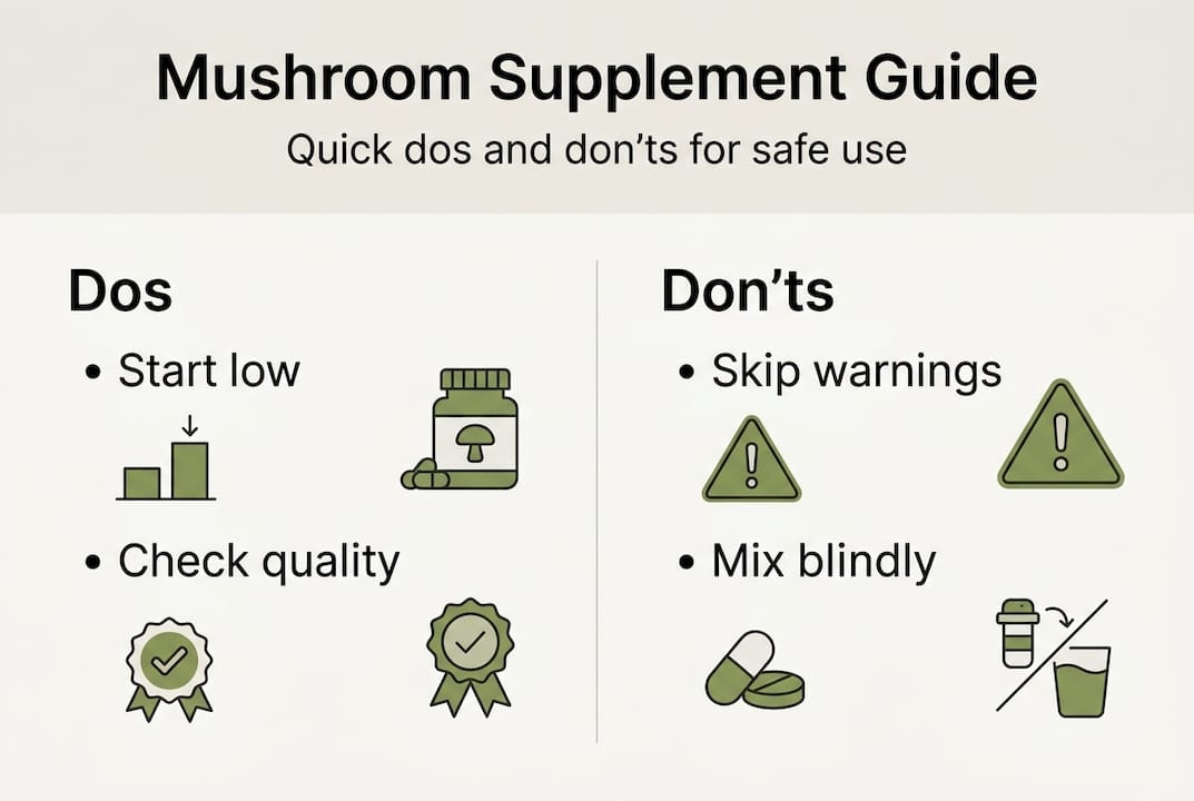 Infographic on mushroom supplement dos and don’ts