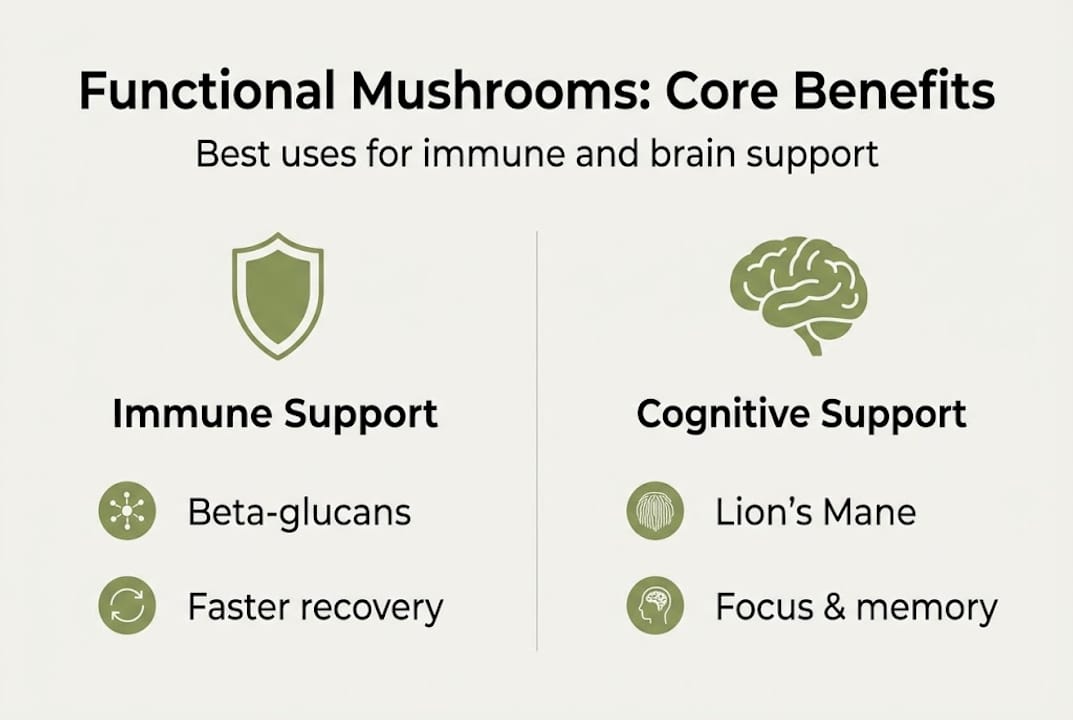 Infographic: Immune and brain benefits of mushrooms