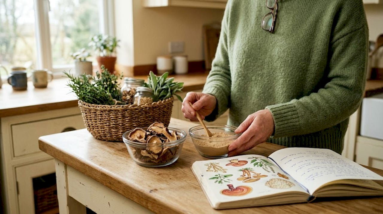 Comparing mushroom powder and dried slices