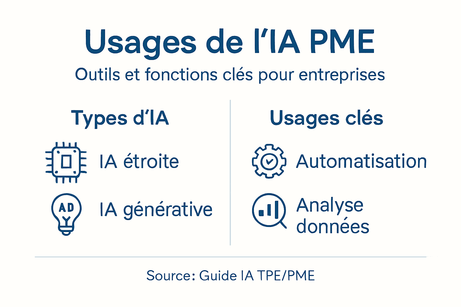 Panorama des usages et des applications de l’intelligence artificielle dans les PME