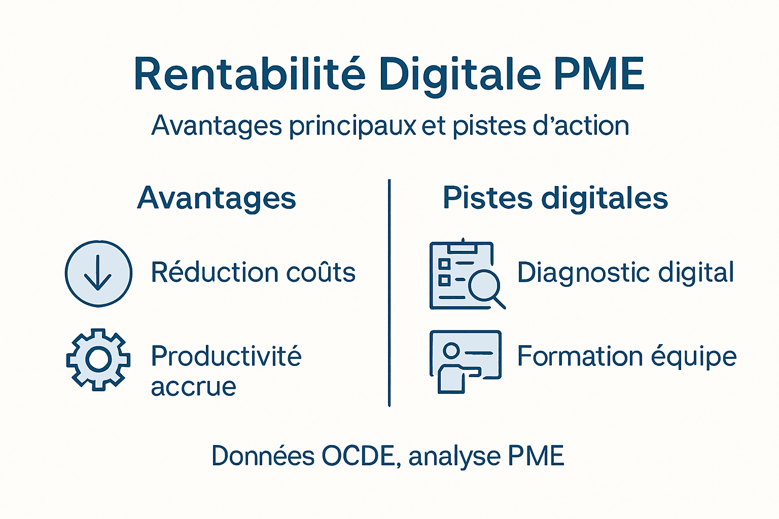 Découvrez en un coup d'œil la performance digitale des PME grâce à notre infographie dédiée à leur rentabilité en ligne.