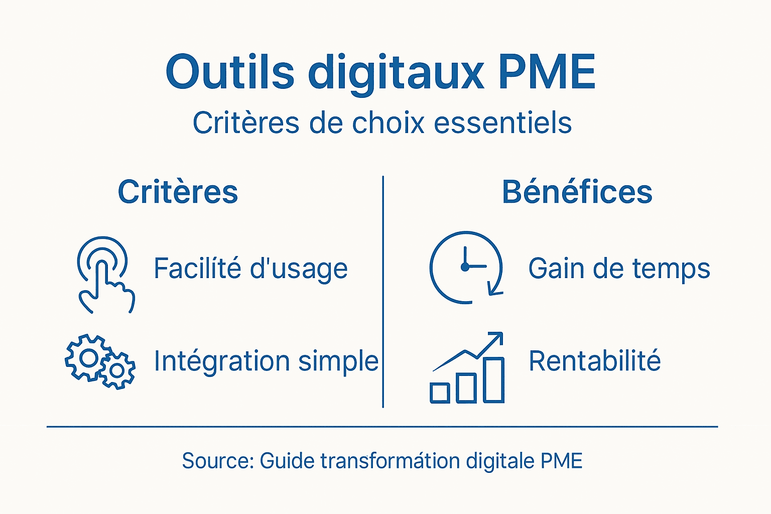 Gestion projet transformation digitale pour TPE/PME efficace 2 Infographie : les outils numériques incontournables pour les PME
