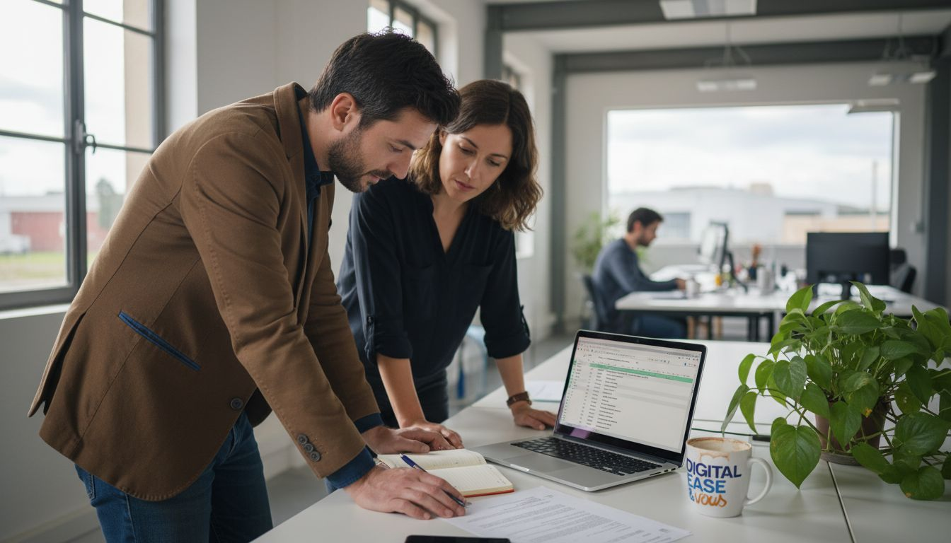 Un consultant présente les enjeux de l’audit numérique aux PME lors d’une session organisée dans un espace de coworking.