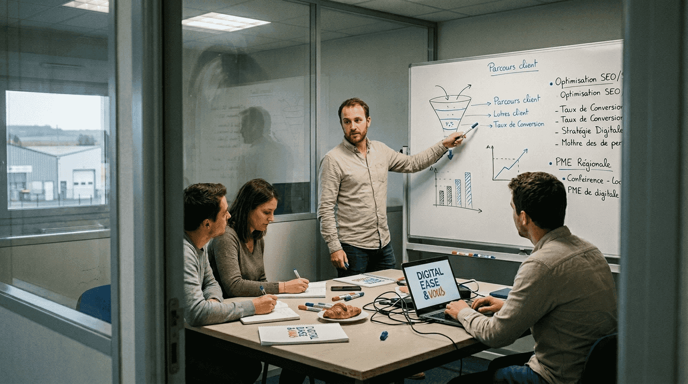 Consultant marketing digital : guide PME et ETI 2026 1 Atelier de formation SEO pour les équipes PME animé par un consultant en marketing