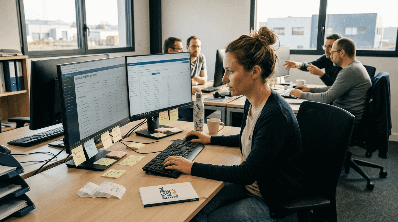 Formation IA Nantes : guide complet dirigeants PME 2026 1 Un responsable informatique procède à un audit des données de l’entreprise à Nantes.