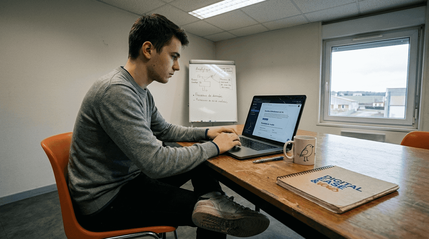 Marketing digital et IA : guide pratique pour PME en 2026 1 Salarié d’une PME suivant une formation sur l’intelligence artificielle et le digital