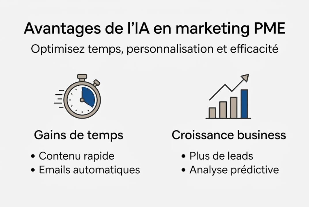 Découvrez en un coup d’œil comment l’intelligence artificielle peut booster la performance des petites et moyennes entreprises grâce à notre infographie dédiée.