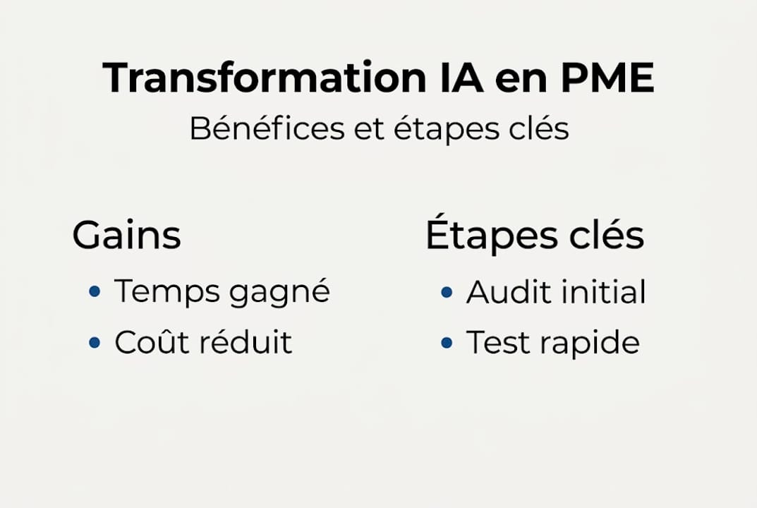 Infographie : les bénéfices de l’IA et les étapes clés pour les PME
