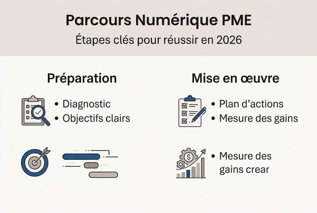 Les grandes étapes de la transformation digitale pour les PME : une infographie explicative