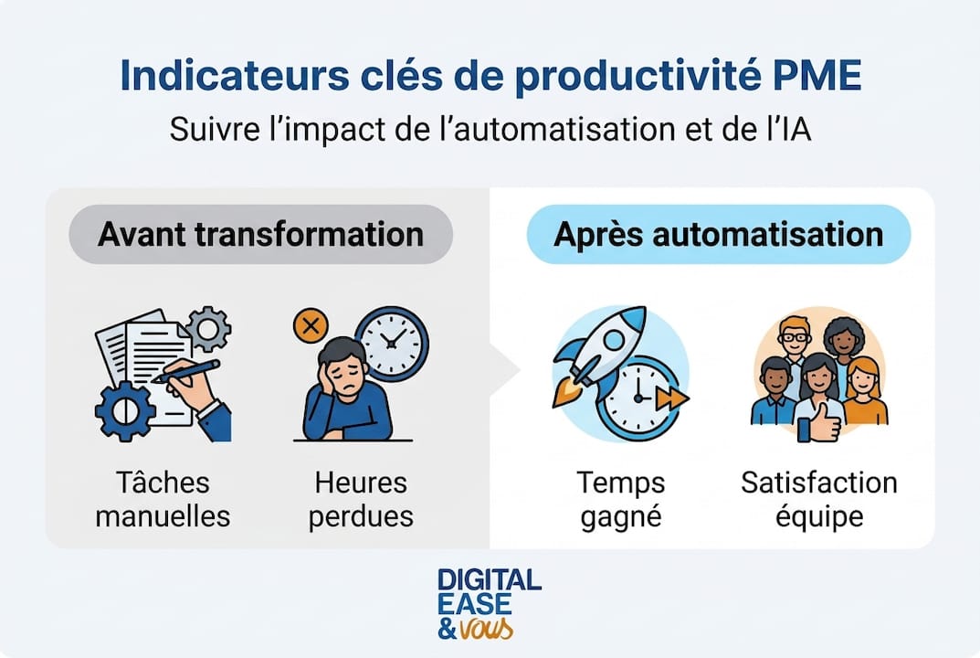 Les indicateurs essentiels à suivre pour mesurer la productivité de l’IA dans les PME – infographie