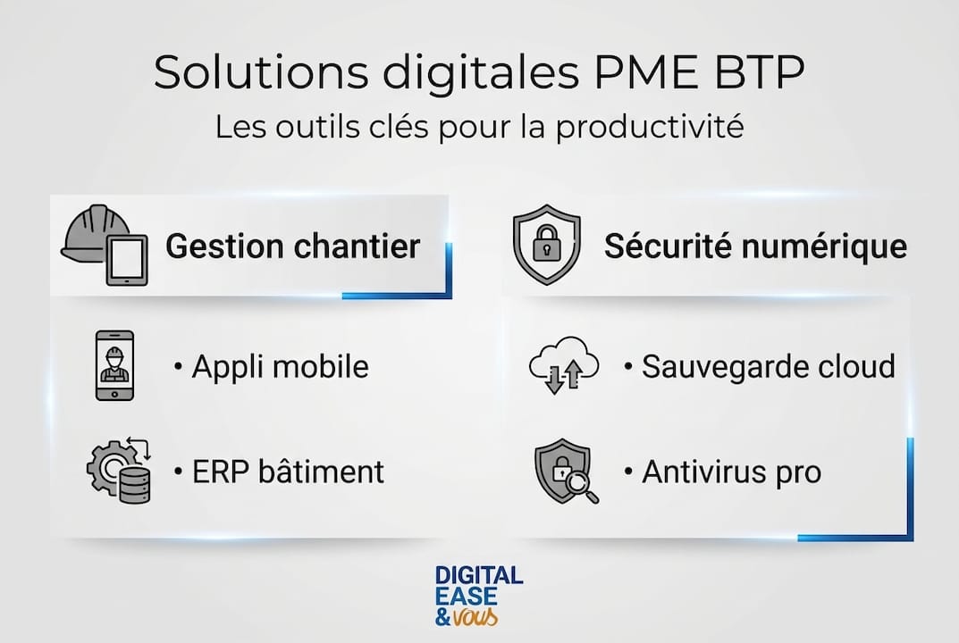Les outils numériques au service des PME du bâtiment : découvrez en infographie comment booster votre activité grâce aux solutions digitales.