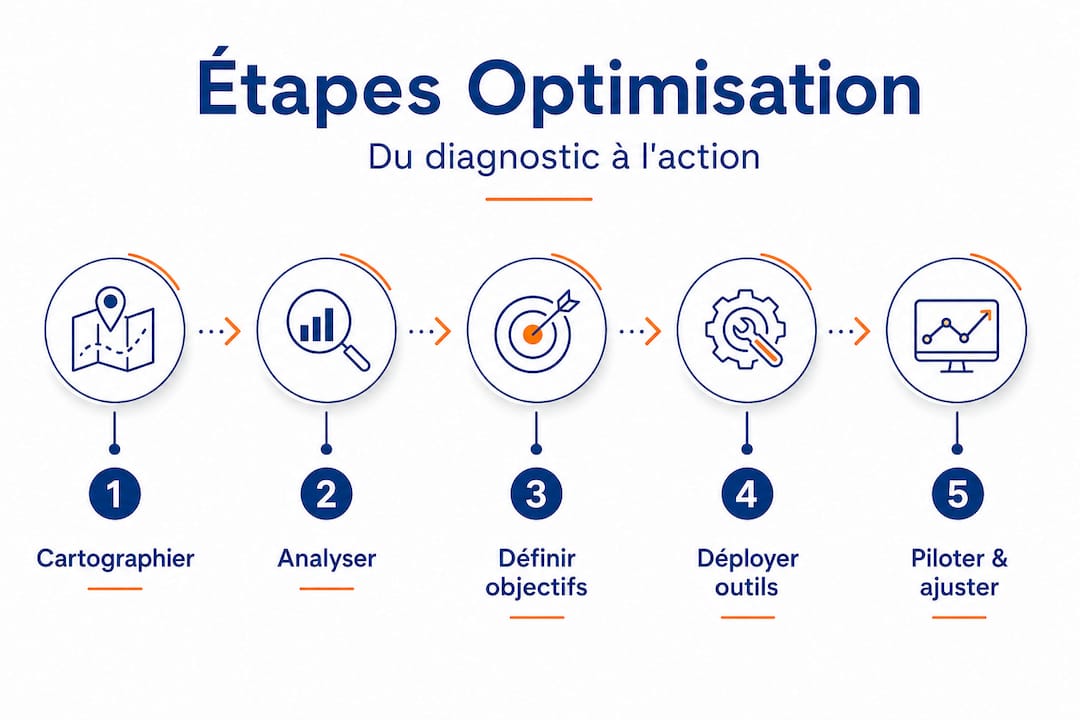 Les grandes étapes de l’optimisation des processus présentées en un coup d’œil