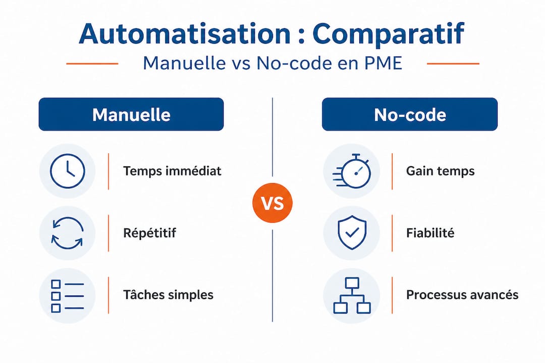 Automatisation en PME : faut-il privilégier les méthodes manuelles ou les solutions no-code ?