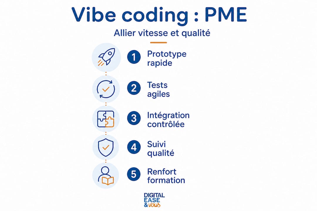 Infographie : les étapes clés pour instaurer un coding serein et équilibré au sein des PME