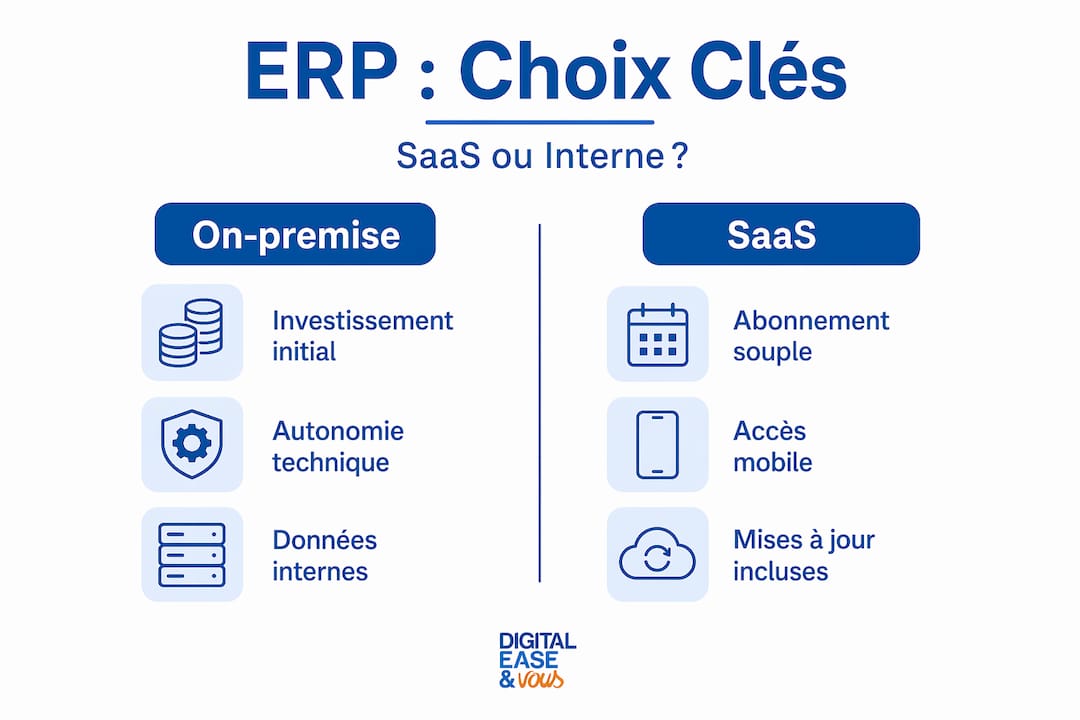 ERP pour PME : comparatif entre solutions SaaS et installations sur site (infographie)