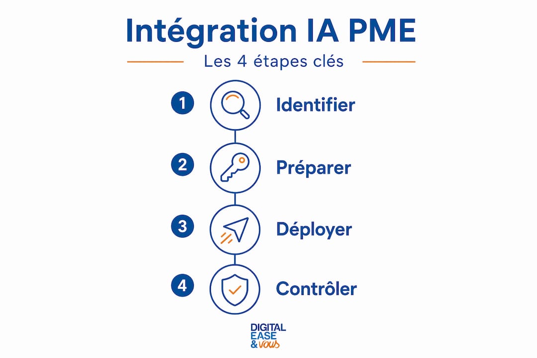 Infographie : les étapes clés pour intégrer l’IA dans une PME