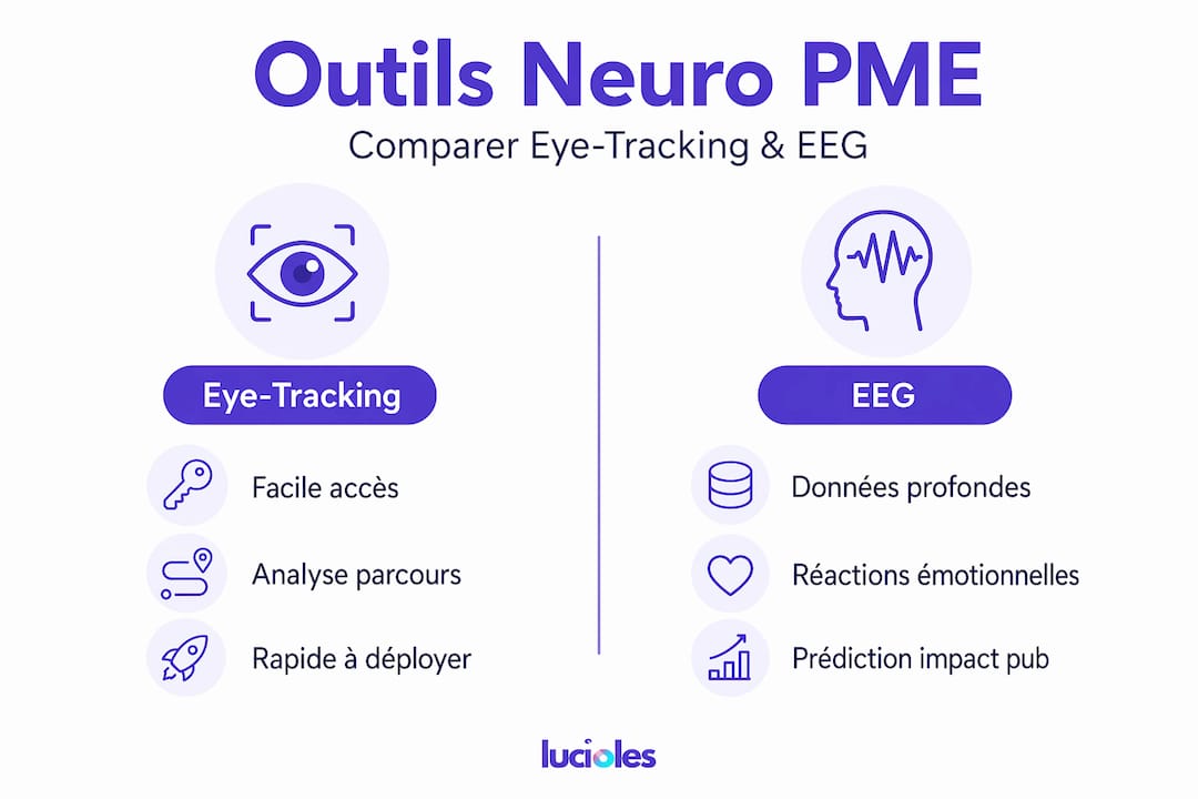Infographie : Eye-tracking ou EEG, quelles solutions privilégier pour le neuromarketing en PME ?
