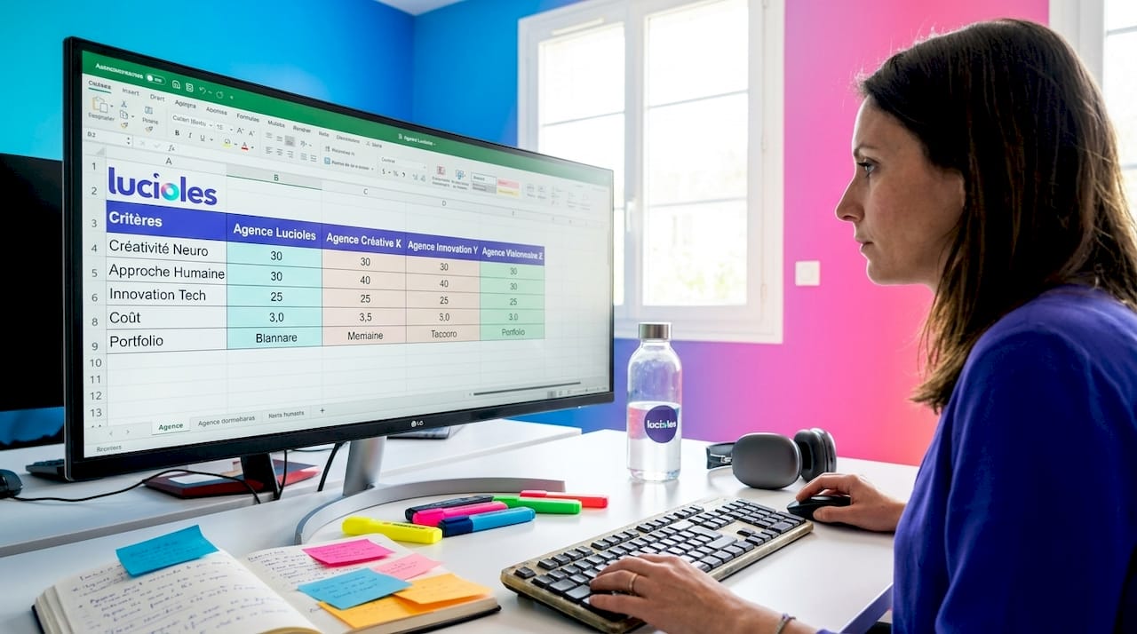 Agences digitales spécialisées : le guide des dirigeants 1 Un manager consulte différentes agences digitales depuis son bureau pour trouver le partenaire idéal.