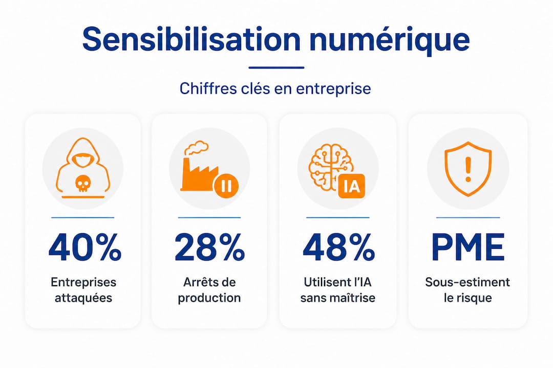 Infographie : les chiffres essentiels de la sensibilisation au numérique