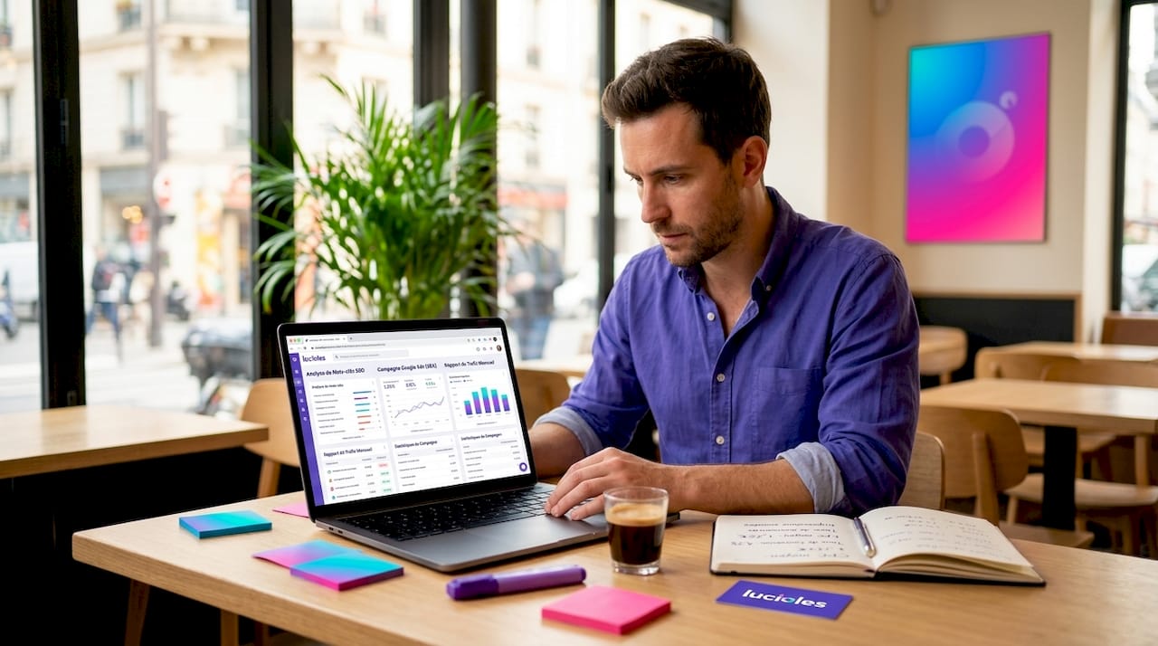Stratégie d'acquisition digitale : guide pour dirigeants 2 Expert en marketing digital analysant et comparant les différents leviers d’acquisition