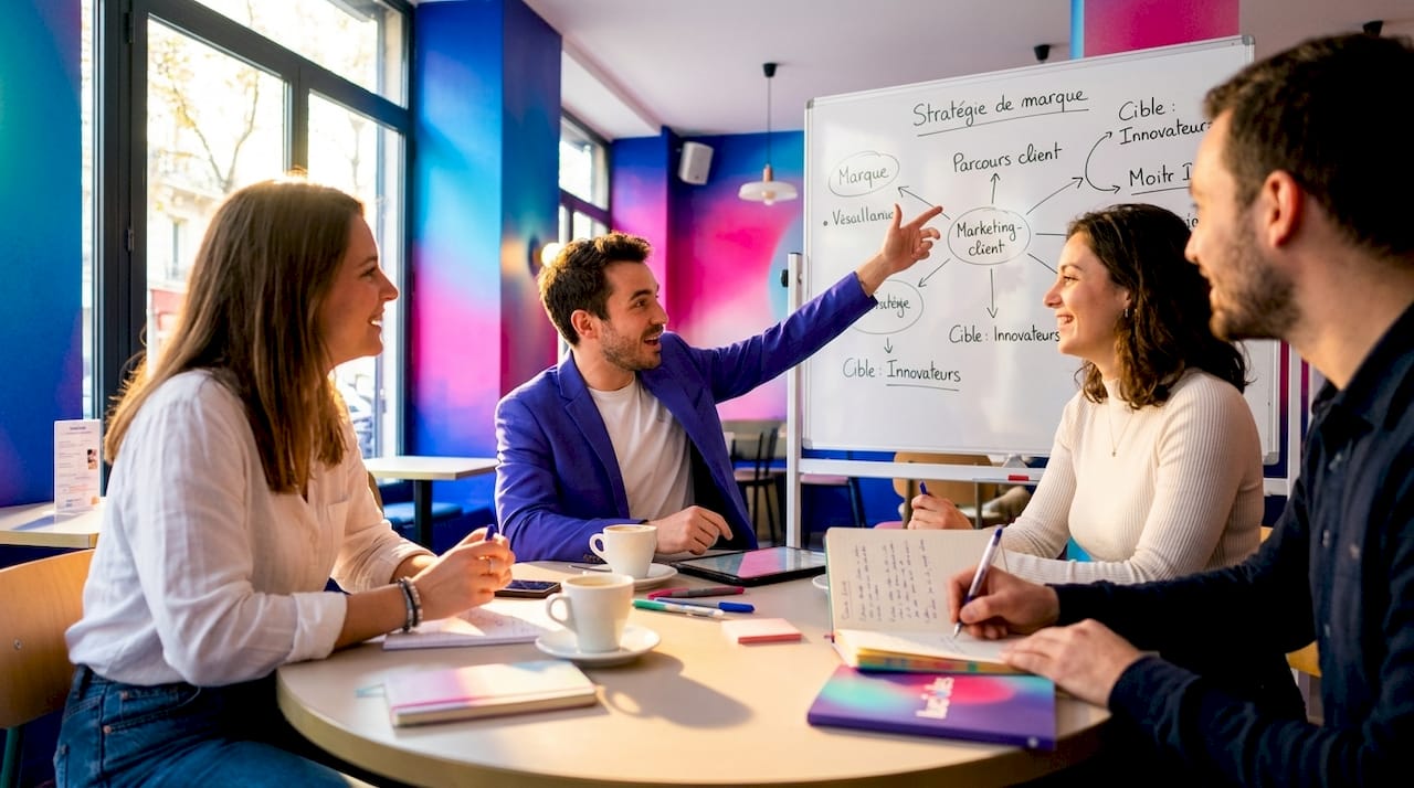 Persona marketing digital : définition et méthode 2026 1 L’équipe s’accorde sur la stratégie à adopter pour notre présence digitale.