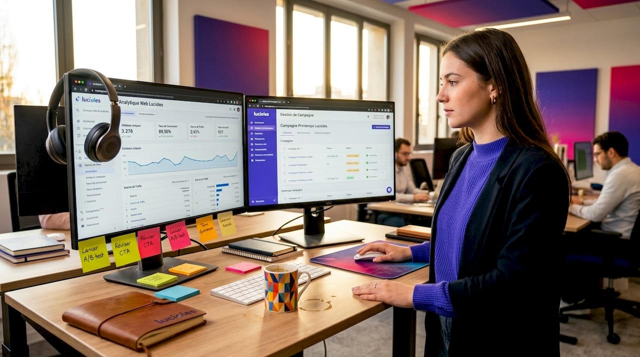 Critères pour choisir son agence marketing digital 1 Un spécialiste du marketing digital en pleine analyse de données sur son poste de travail.