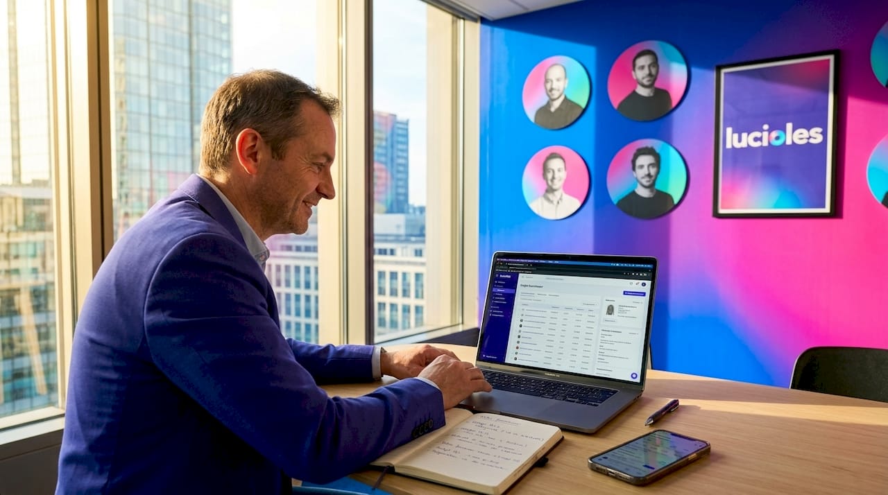 Un professionnel chargé des achats en entreprise en train de naviguer sur une plateforme en ligne aux fonctionnalités avancées.
