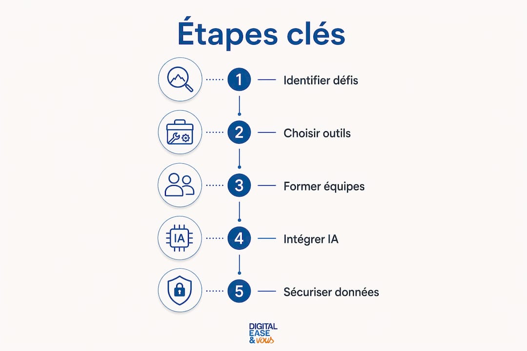 Guide transformation numérique pour TPE et PME en 2026 2 Infographie : les étapes clés pour réussir sa transformation digitale