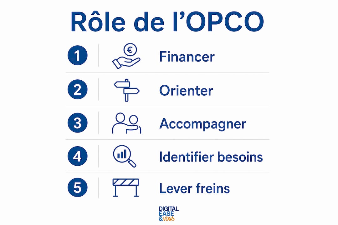Schéma explicatif des différentes missions de l’OPCO