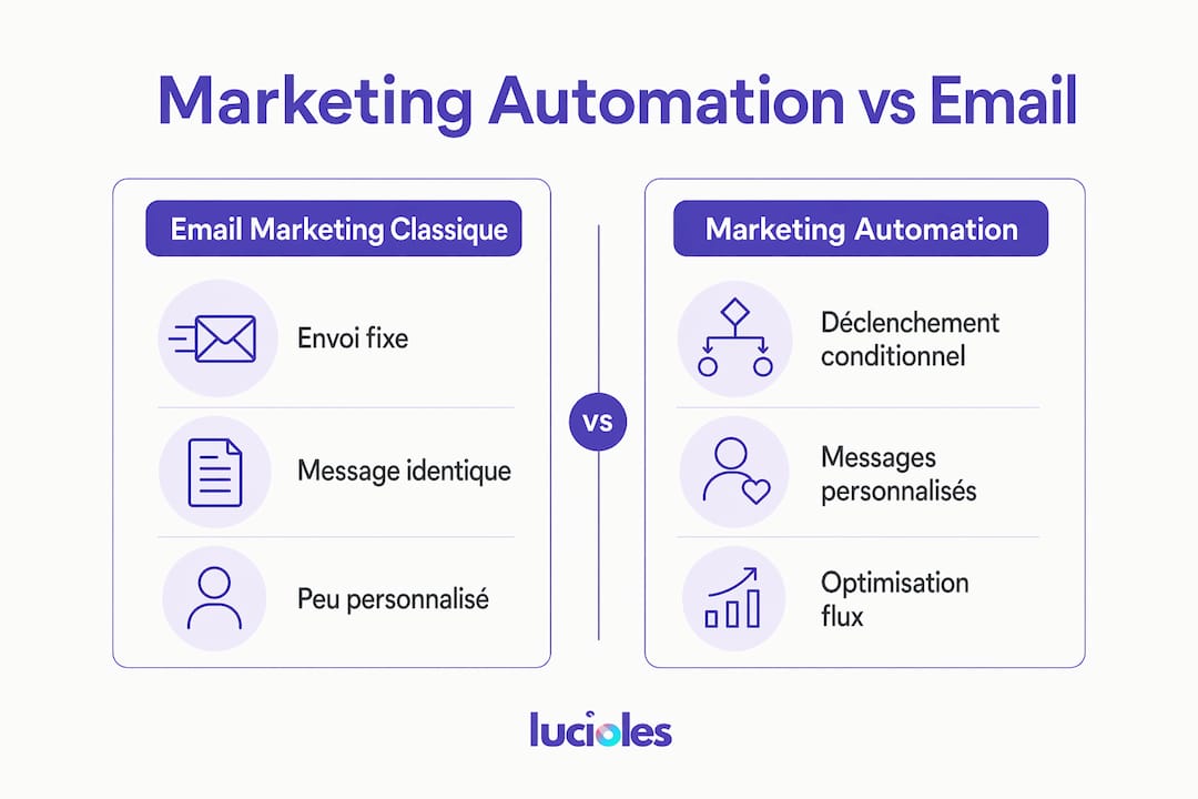 Infographie : quelles différences entre l’automatisation marketing et l’emailing ?