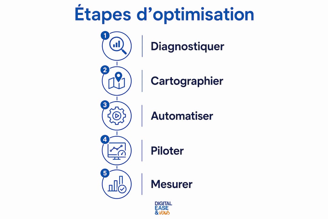 Découvrez en image les différentes étapes clés pour optimiser la performance de votre PME.