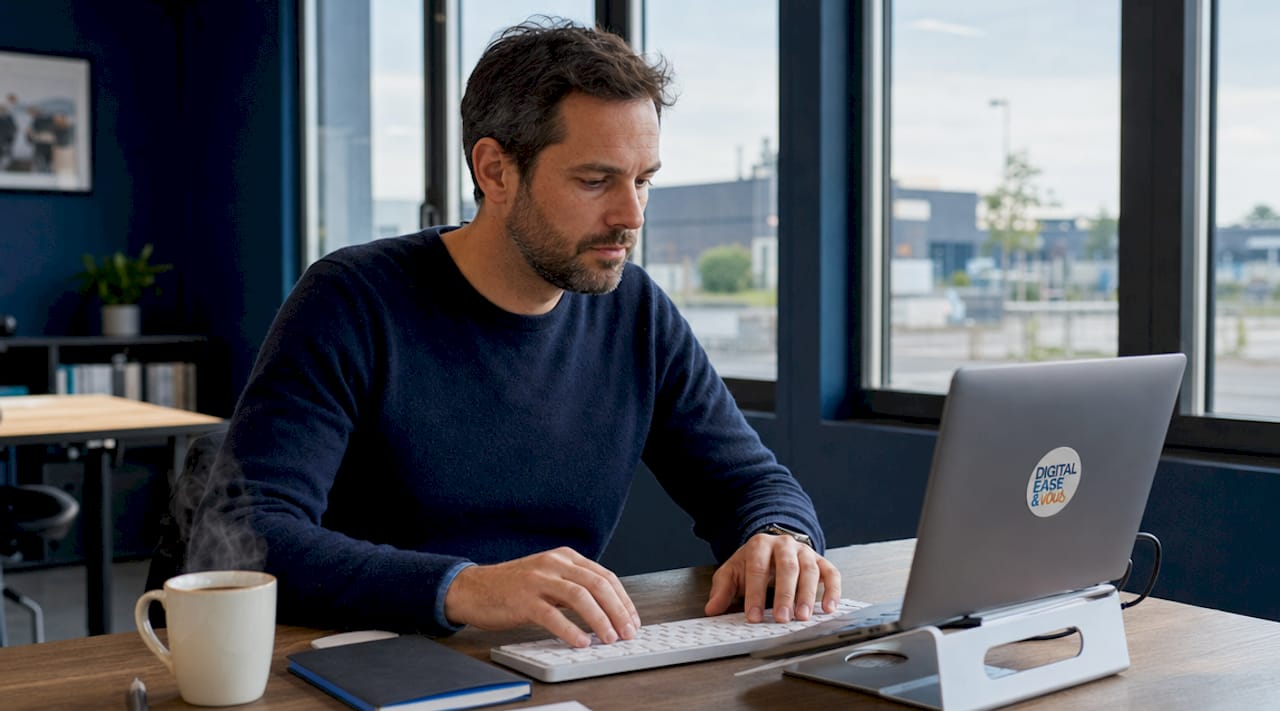 Des mains s’activent sur un clavier pour traiter les commandes.