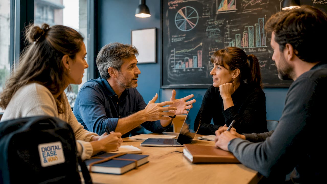Pourquoi adopter l'analyse de données en PME 1 Réunion d’équipe autour d’un projet data en PME