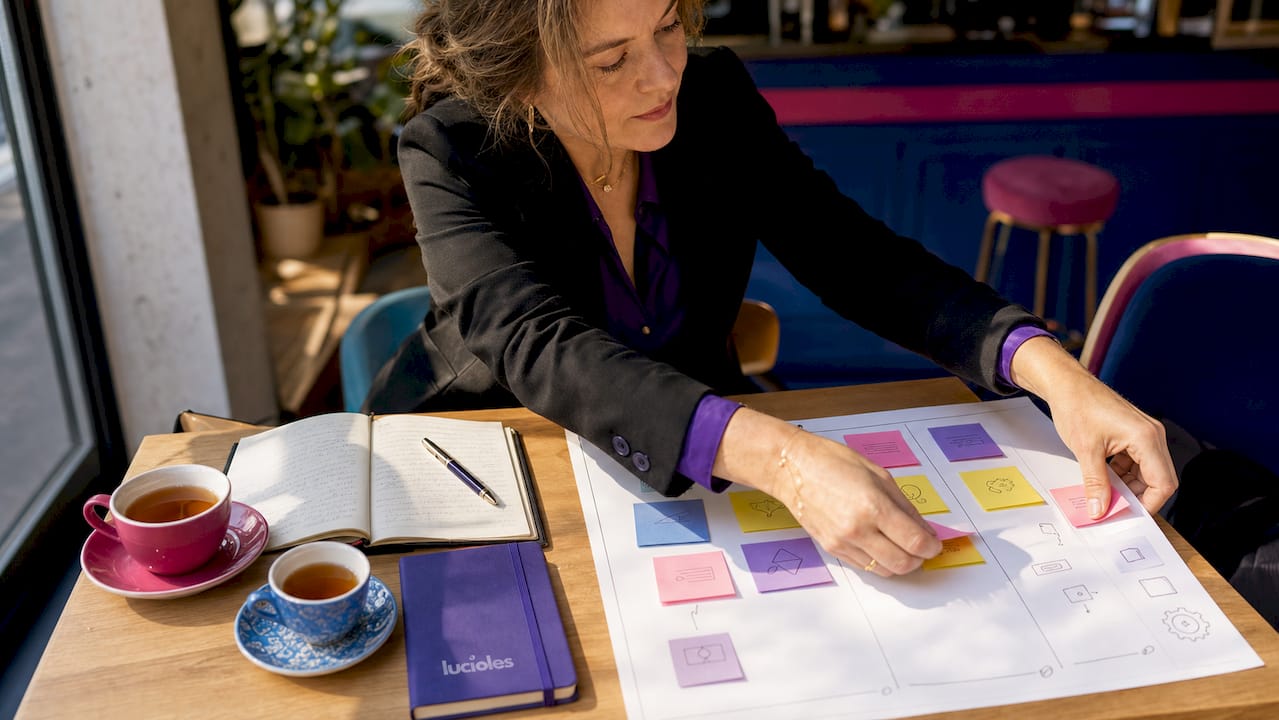 Marketing automation PME : pourquoi l'adopter en 2026 1 Des mains occupées à jongler entre un smartphone et des post-it